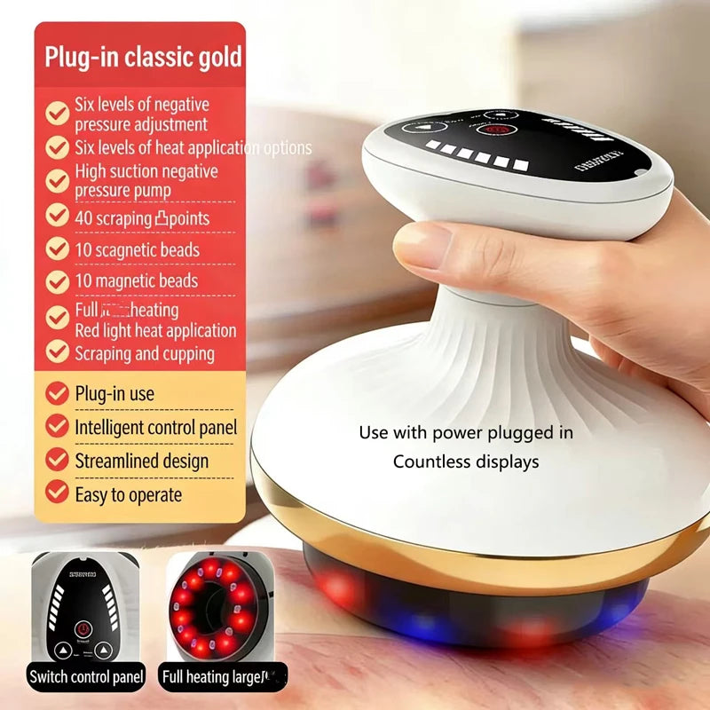 Electric Scraping Massage Cupping Massager Suction Cup Heating Suction Cup Heating Anti-Cellulite Beauty Device Cupping Device