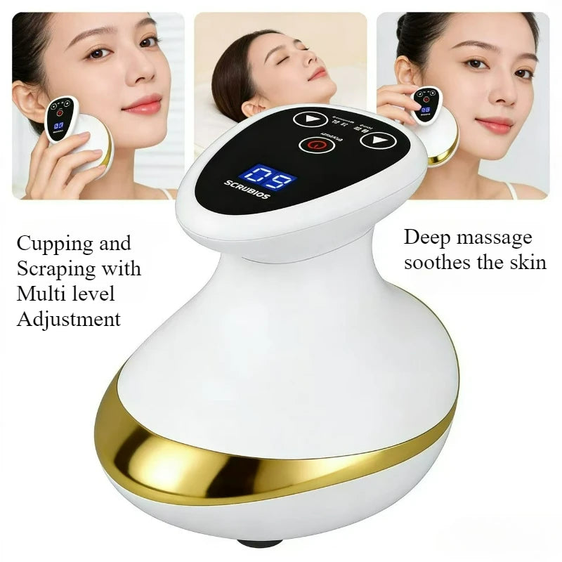 Electric Scraping Massage Cupping Massager Suction Cup Heating Suction Cup Heating Anti-Cellulite Beauty Device Cupping Device