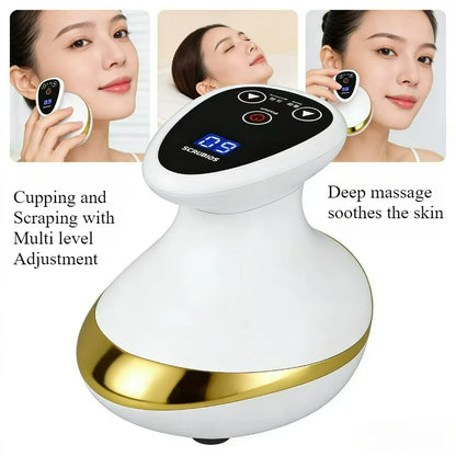 Electric Scraping Massage Cupping Massager Suction Cup Heating Suction Cup Heating Anti-Cellulite Beauty Device Cupping Device