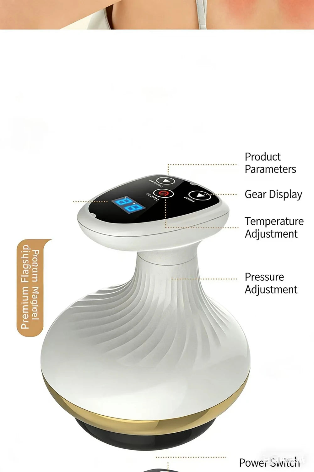 Electric Scraping Massage Cupping Massager Suction Cup Heating Suction Cup Heating Anti-Cellulite Beauty Device Cupping Device