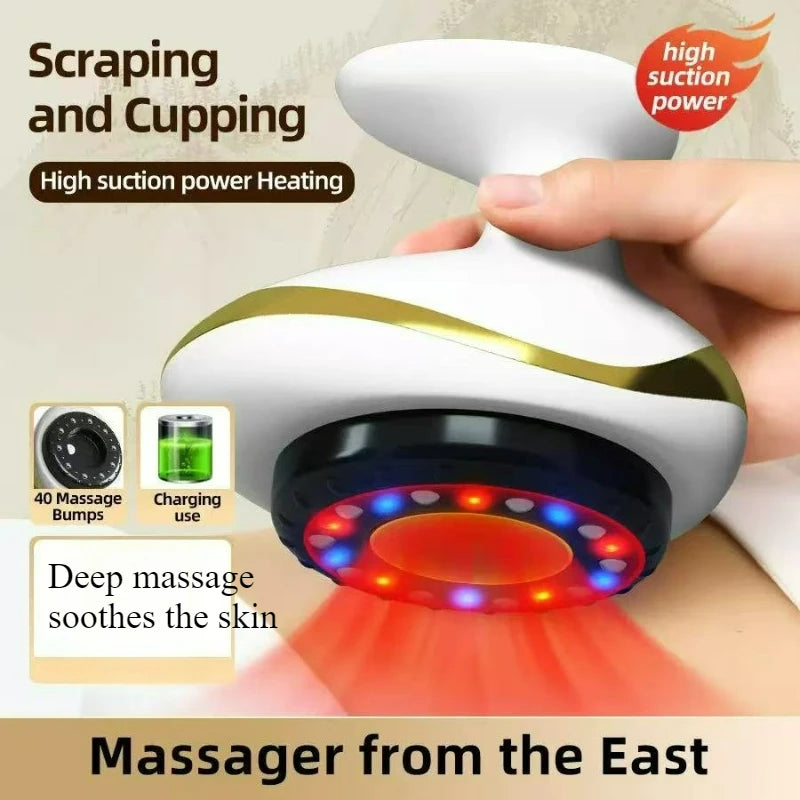 Electric Scraping Massage Cupping Massager Suction Cup Heating Suction Cup Heating Anti-Cellulite Beauty Device Cupping Device